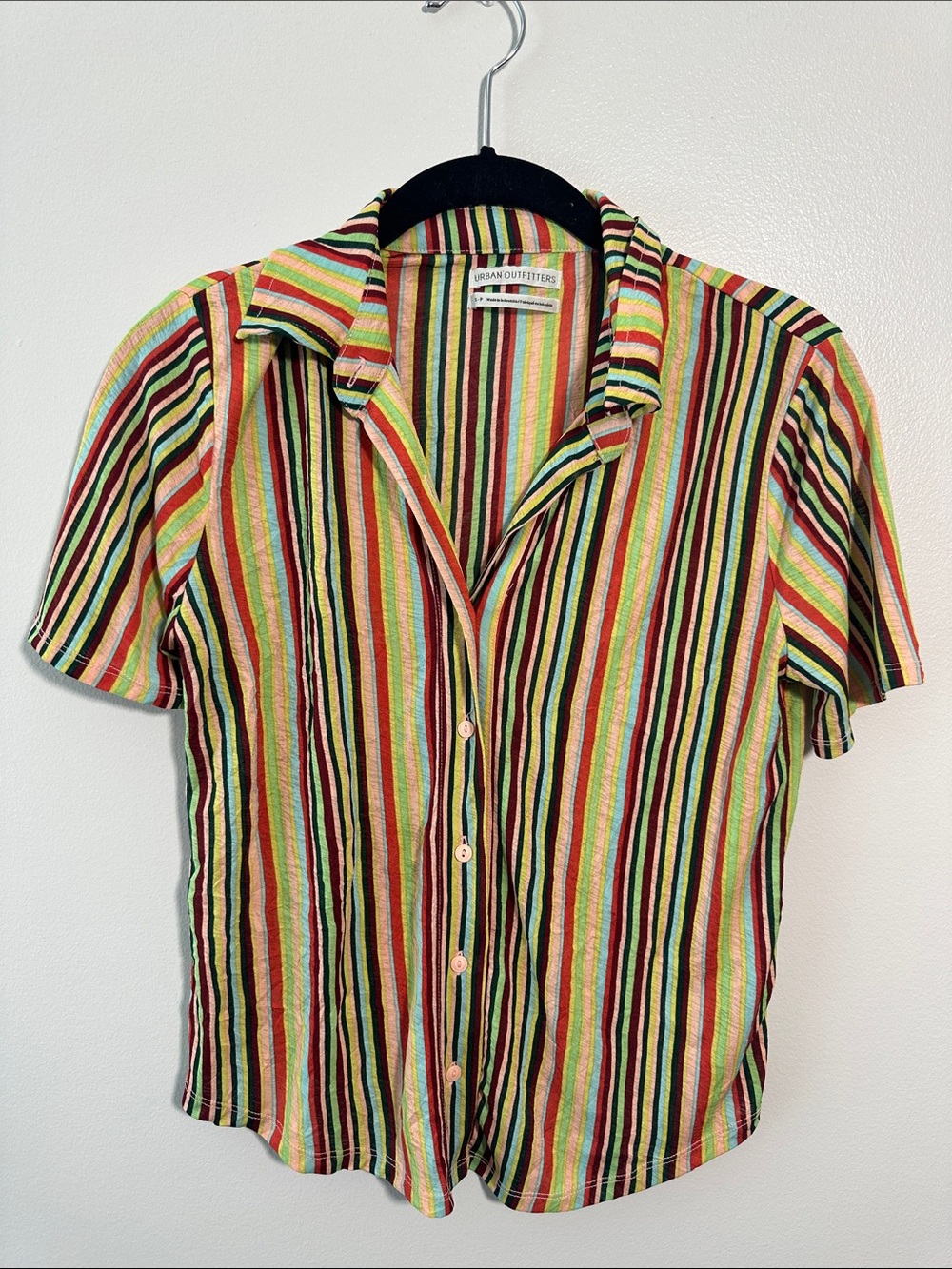 Urban Outfitters Multicolor Vertical Stripe Button-Down Shirt